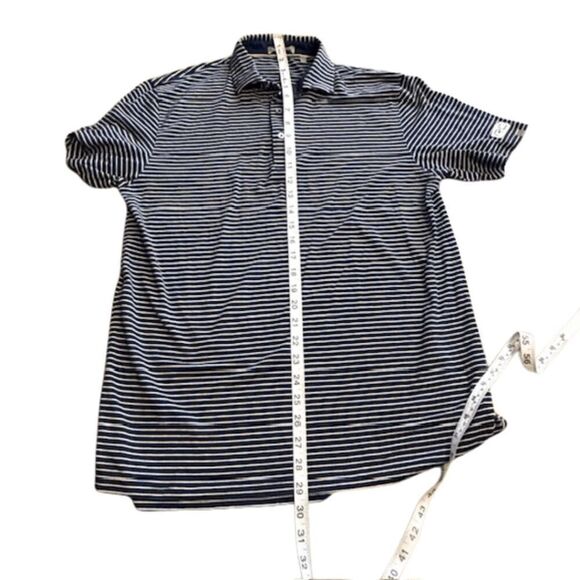 Tasc Performance Men's Striped RO Micro Modal Blend Polo Shirt Navy White Medium - Picture 5 of 8